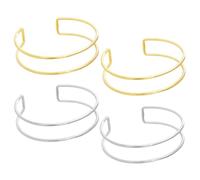Lot De 2 Bagues De Bras Ouvertes, Bagues De Bras Ouvertes Double Couche, Bracelets Simples Pour Femme, Bracelets Manchette, Bagues De Bras Personnalisées À La Mode, Bracelets Ouverts Réglables.