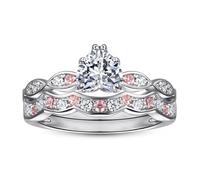 Lot de 2 bagues de fiançailles en argent sterling de Noël, 5.0, Standard, Standard