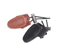 Lot de 2 bagues de pouce en cuir de vachette avec doigt pour la protection de l'onglet de protection pour la chasse à l'arc, convient pour les deux mains (noir)