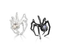 Lot de 2 bagues de rendez-vous réglables en forme d'araignée pour filles