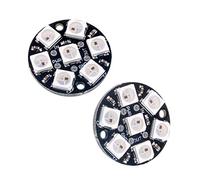 Lot de 2 bagues LED RVB WS2812 5050 7 Bits 7 embouts blancs.