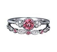 Lot de 2 bagues noires pour femme - 1 paire de bagues en diamant - Taille 510 - Assortiment de bagues en acier, taille unique, Cuivre, Aucune pierre précieuse