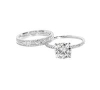 Lot de 2 bagues promesses en argent 2023 - Design délicat - Bague lumineuse de luxe de qualité supérieure, 7, Cuivre, Aucune pierre précieuse