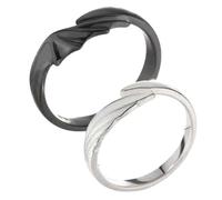 Lot de 2 bagues réglables uniques assorties pour femme, homme, ange, diable, bijoux de luxe avec vous, accessoires, tendance, créatif, meilleur cadeau