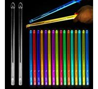 Lot de 2 baguettes de batterie 5A à LED lumineuses - Rechargeables - En polycarbonate polymère - Idéales pour percussion et instruments de musique - 15 couleurs