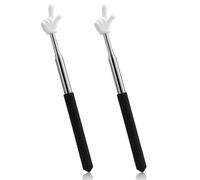 Lot de 2 baguettes de pointage blanches extensibles en acier inoxydable pour enseignants, pointeur télescopique pour enseignants, mini baguette de pointage pour les cours en classe