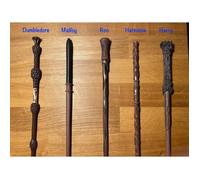 Lot de 2 Baguettes Harry Potter - Marque Harry Potter - Métal et résine - Support inclus