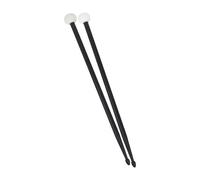 Lot de 2 baguettes portables pour percussion - Noir - 42,3 x 3,5 x 1 cm | Lot de 2 peaux doubles pour tambour, palets et cymbales, nylon et feutre, poignée antidérapante, 42,3 x 3,5 x 1,3 cm