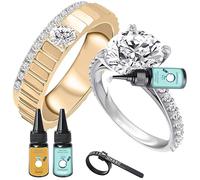 Lot de 2 baguiers pour bagues lâches, protège-bagues innovants pour bagues lâches qui s'adaptent à toutes les formes et tailles de bagues, ajusteur de taille de bague invisible qui ne glisse pas et ne