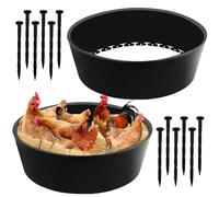 Lot de 2 baignoires à poussière de poulet, 63,5 cm de profondeur x 15,9 cm de haut, récipient de bain sans fond, récipient de nettoyage pour poulailler, protection de l'environnement et facile à