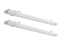 Lot de 2 baignoires LED, plafonniers, entrepôts, garages, éclairage, blanc neutre, lampe de chambre humide