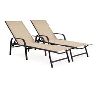 Lot de 2 Bains de soleil en métal ""Farniente"" - Beige