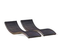 Lot de 2 Bains de Soleil Empilables Cancun 190cm Chocolat