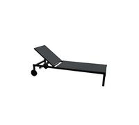 CONCEPT USINE - Lot de 2 Transats Inclinables en Aluminium Design Épuré Cuba Noir - Déplacement Facile 2 roulettes - Jardin, Terrasse, Bains De Soleil - Résistant, Waterproof, Pratique