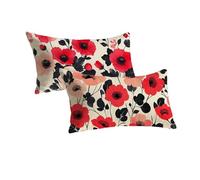 Lot de 2 baisers d'extérieur de 60 x 120 cm avec reißverschluss Dekorative Blumenmuster für Garten Balkon Terrasse DekoRechteckige Kissenhüllen T4486