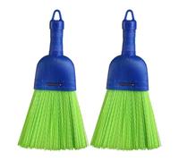 Lot de 2 balais à main en fibre de polyester, pour extérieur, avec trou de suspension pour nettoyage en intérieur