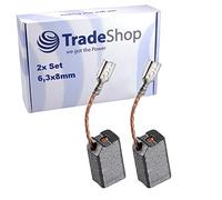 Lot de 2 balais de charbon 6,3 x 8 mm pour ponceuse à évier, Black&Decker/Elu/Felisatti (meuleuse d'angle à couper, perceuse, etc.