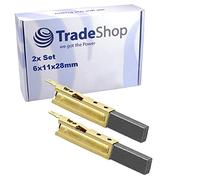 Lot de 2 balais de charbon de 6,3 x 11 x 28 mm pour de nombreux aspirateurs Festool (aspirateurs industriels, aspirateurs mobiles, etc.) / Charbons moteur de rechange de qualité supérieure