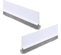 Lot de 2 balais de porte avec brosse pour une isolation acoustique et un blocage de la poussière (blanc)