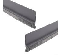 Lot de 2 balais de porte avec brosse pour une isolation acoustique et un blocage de la poussière (gris)