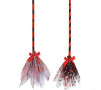 Lot de 2 balais de sorcière en maille amovibles pour Halloween, 90 cm, accessoire de costumade léger pour adultes et enfants, costume d'anime (petite araignée)