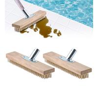 Lot de 2 balais en Fil d'acier de 30 cm avec Support en métal Robuste pour Manche en Bois, Balai en métal Efficace pour éliminer la Mousse, Balai en Fil d'acier du Jardin, Mousse, Mauvaises Herbes