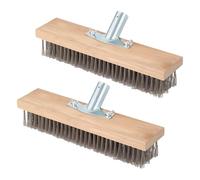 Lot de 2 balais en fil d'acier de qualité : balai en fil d'acier WANDGU 30 cm, balai métallique pour désherber mousse de jardin, balai de jardin en fil d'acier pour un retrait robuste des mauvaises
