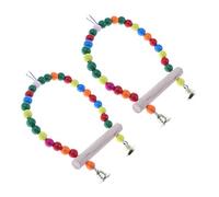 Lot de 2 balançoires multicolores pour cage à oiseaux et perroquets avec clochette
