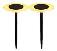 Lumisky – Balises solaires à piquer UFO – LED blanc chaud – H35 cm – Lot de 2