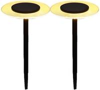 Lot de 2 balises solaires a piquer - LUMISKY - UFO - H35 cm - LED blanc chaud