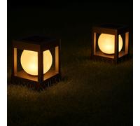 Lot de 2 balises solaires à piquer noir cubya