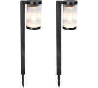 Lot De 2 Balises Solaires À Planter Led Blanc Chaud 2x Beamlit H58cm