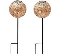Lot de 2 balises solaires à planter - LUMISKY - AGADIR - H45 cm - Style oriental - LED blanc chaud