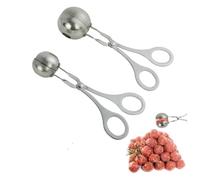 Lot de 2 ballerines à viande en acier inoxydable pour boulettes de viande, pince à gâteau, pince à glace, outil de fabrication de boulettes de viande (3,5 cm et 4,5 cm)