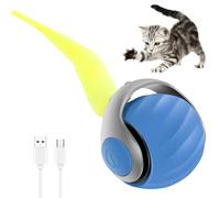 Lot de 2 balles de jeu interactives ultra haute performance - 2 vitesses réglables - Jouet interactif pour chat - Charge de type C - 150 mA - Longue durée de vie de la batterie - Speedy Tail 2.0