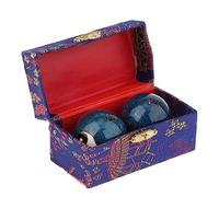 Lot de 2 balles de massage avec boîte de rangement Baoding pour personnes d'âge moyen Bleu Ø 42 mm