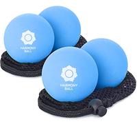 Lot de 2 balles de massage en caoutchouc naturel avec filet - Boules de massage de 7,2 cm chacune - Agréablement souples - Parfait pour les fascias et l'auto-massage