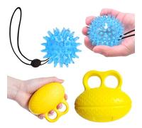 Lot de 2 balles de pétrissage pour la thérapie des mains - Deux boucles à anneau et une balle hérisson avec un bracelet - Balle anti-stress pour adultes - Balle anti-stress pour thérapie des mains