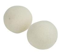 Homéa, Set de 2 Balles de Séchage en Laine 7 cm Réutilisables Blanc