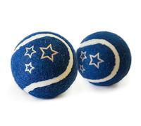 Lot de 2 balles de Tennis pour Chien, étoiles dorées pour Lancer et rapporter, balles festives en Forme d'étoile Bleu Marine, 6,5 cm de diamètre