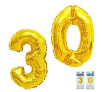 Lot de 2 ballons à l'hélium, pour 20/30/50 ballons, en aluminium, remplissage de gaz, fête, mariage, en aluminium (30)
