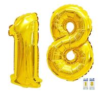 Lot de 2 ballons à l'hélium, pour 20/30/50 ballons, en aluminium, remplissage de gaz, fête, mariage, en aluminium (1 x 18)