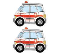 Lot de 2 ballons ambulance - Ballons de voiture - Cadeaux d'anniversaire - Ballons de médecin - Fête - Accessoires d'anniversaire - Fête - Sauvetage à thème - Décoration de fête
