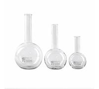 Lot de 2 Ballons d’Ébullition en Verre Borosilicate, Ballons Florence Fond Plat à Long Col Étroit, Flacons de Laboratoire Transparente 100-1000 ml(150ml)