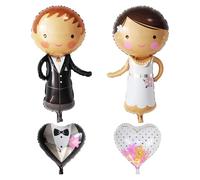Lot de 2 ballons de mariage, 2 ballons d'amour, ballons en aluminium, ballons de décoration de mariage, outils photo de mariage