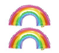 Lot de 2 Ballons Décoratifs de Fête Arc-en-Ciel, Imprimés, à Thème, en Aluminium