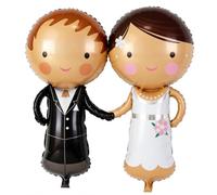 Lot de 2 ballons décoratifs pour mariage, couple de mariés, ballons en aluminium Mr et Mrs, décoration de mariage, cadeau pour la Saint-Valentin, anniversaire de mariage, bureau civil, décoration de