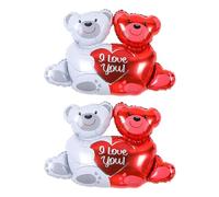Lot de 2 ballons en aluminium, en forme de cœur, en peluche, pour décoration de mariage et de fête, réutilisables, personnalisables