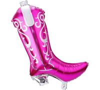 Lot de 2 ballons en aluminium rose métallisé en forme de botte de cowboy - Ballons pour décoration de dernier rodéo, anniversaire occidental et décoration de fête de mariée, 70 cm