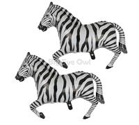 Lot de 2 ballons en aluminium zèbre, chevaux, décoration d'anniversaire, jungle, animaux de la forêt